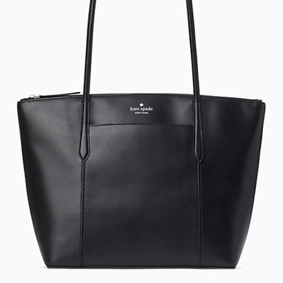 Kate Spade Rey Black Large Leather Pocket Tote NWT